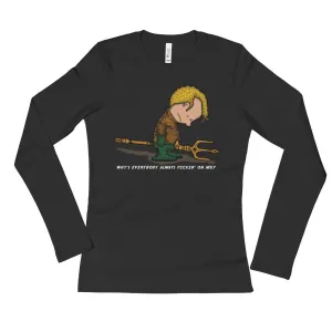 Sad Sea King Fitted Long Sleeve Shirt