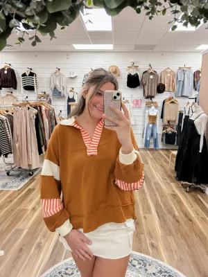 Sadie Camel and Ivory Pullover