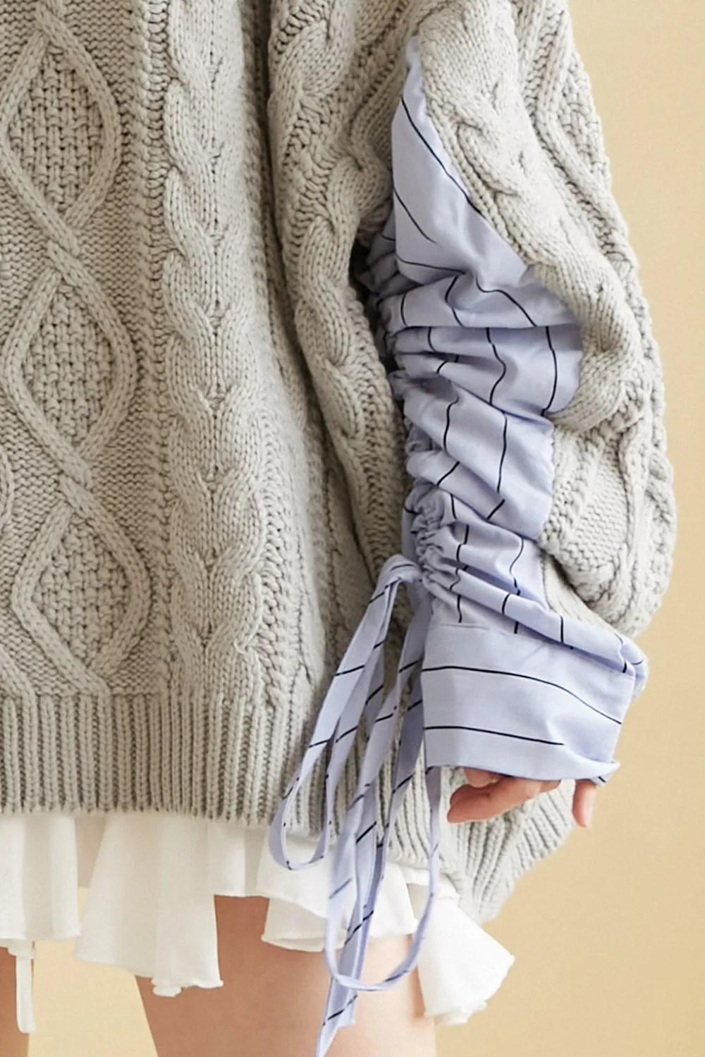 Sadie Shirt Combo Knit Pullover