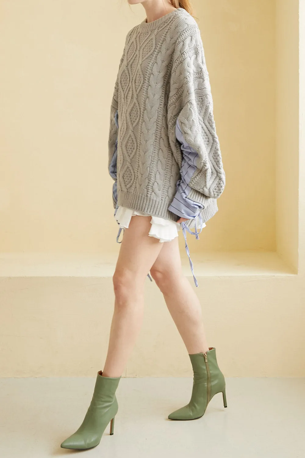 Sadie Shirt Combo Knit Pullover