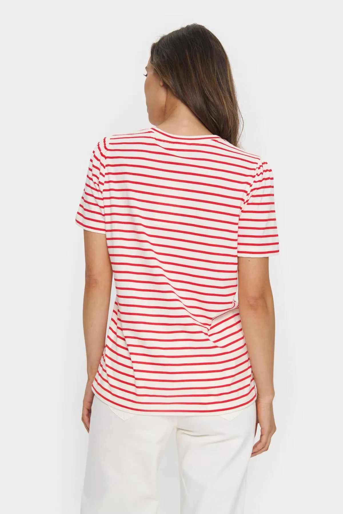 Saint Tropez Jucia T-Shirt Flame Scarlet White Stripe