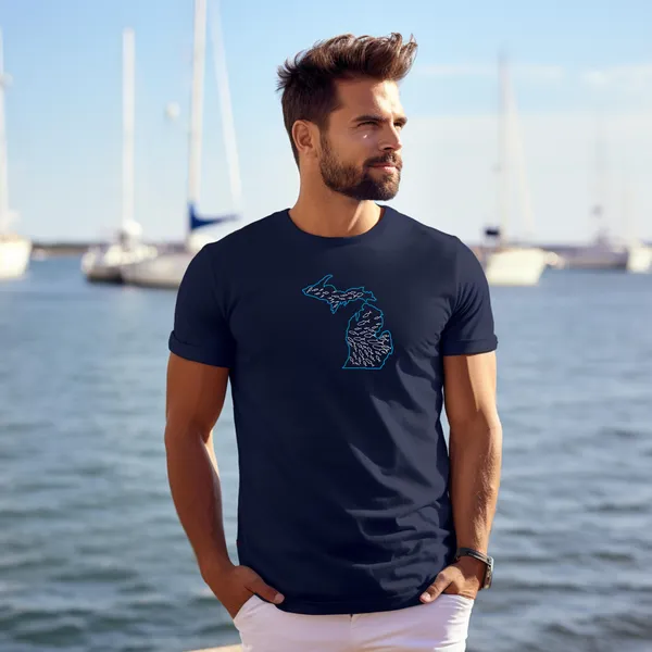 SALE "Michigan Fishing" Men's Crew T-Shirt