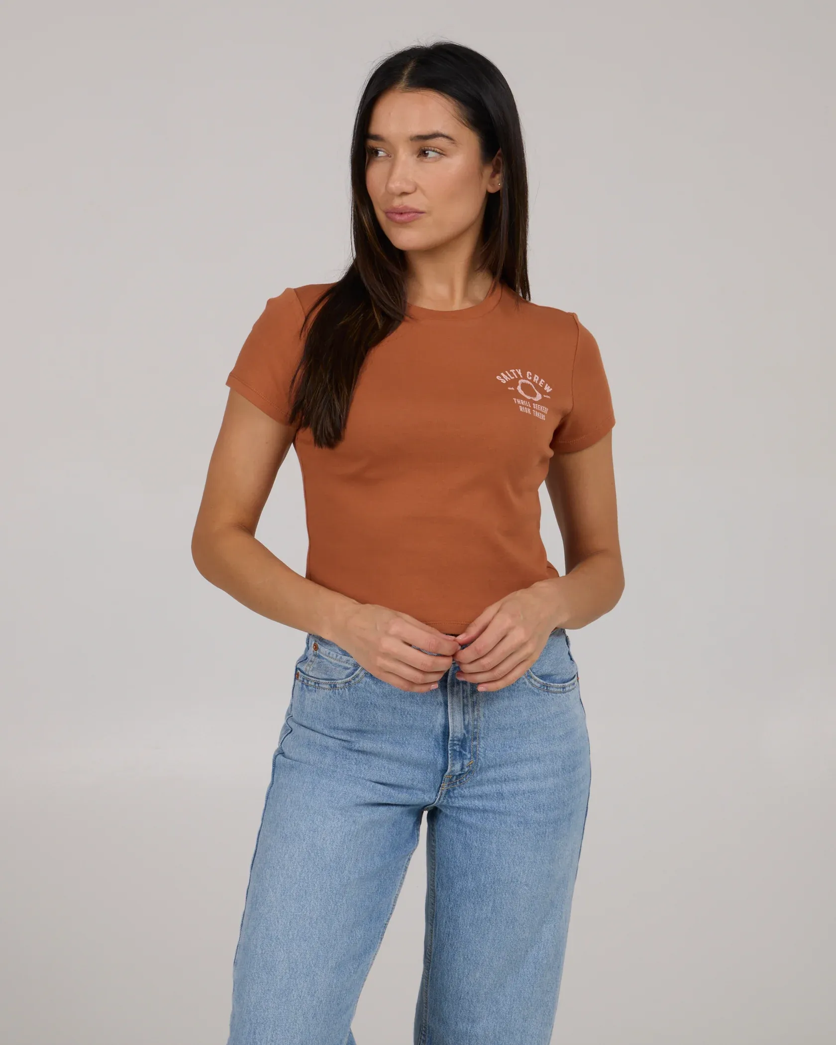 Salty Crew Womens Nite Bite Baby Tee - Sierra