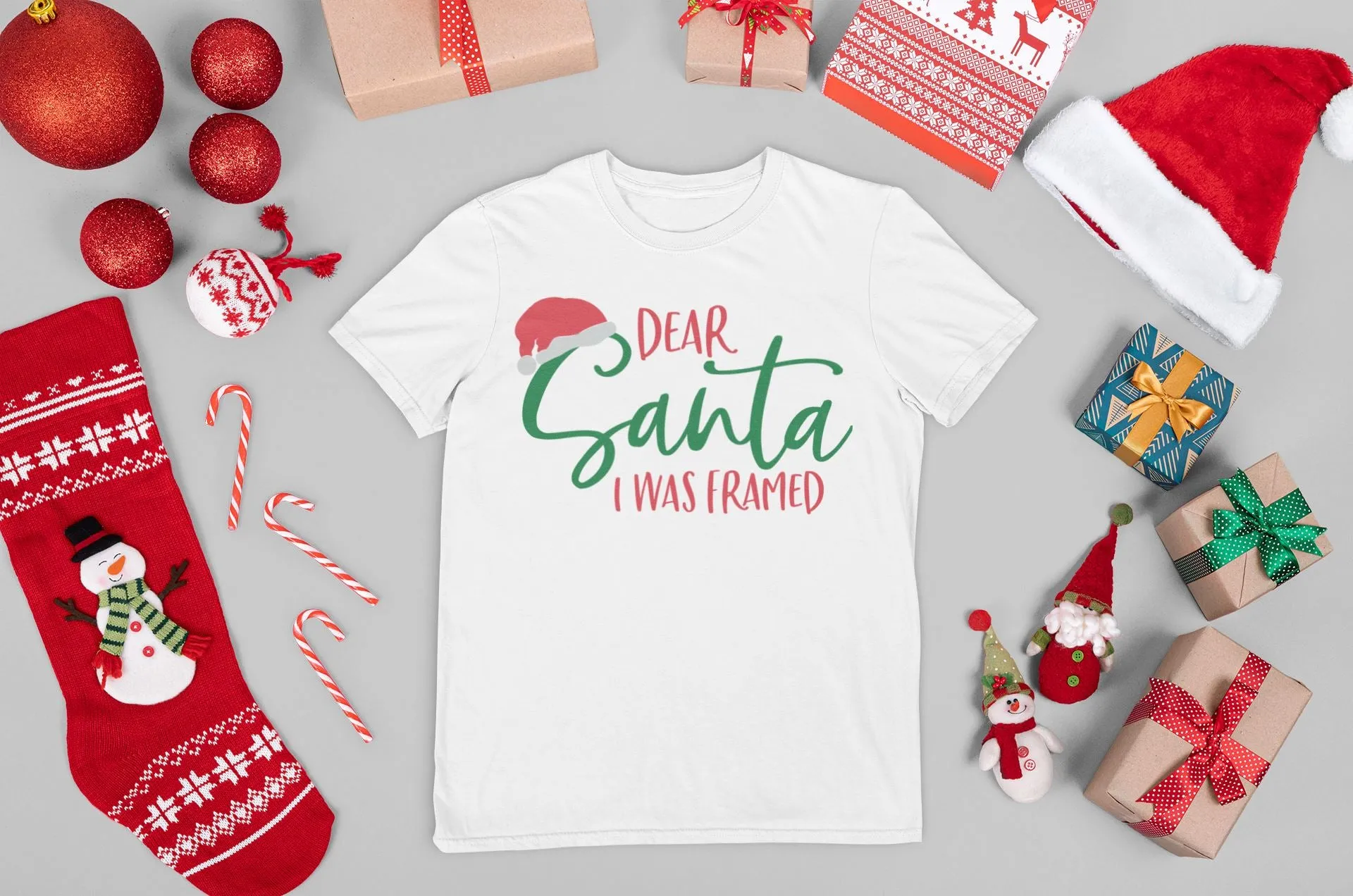 Santa I was Framed Family T-shirts