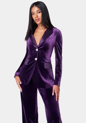 Satin Combo Tailored Velour Jacket