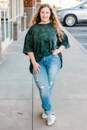 Say You Will Mineral Washed Tee in Army Green