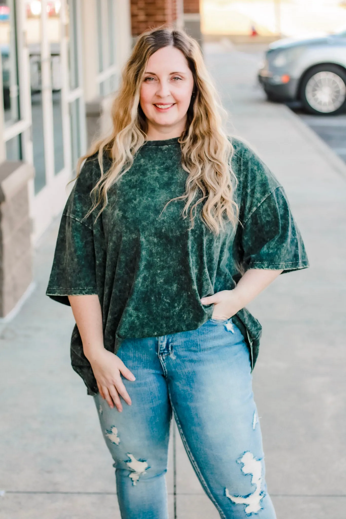Say You Will Mineral Washed Tee in Army Green
