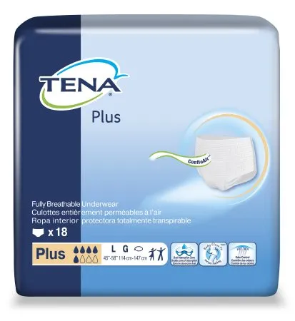 SCA 72338 TENA Protective Underwear, Plus Absorbency, Large (45-58"), CS/72