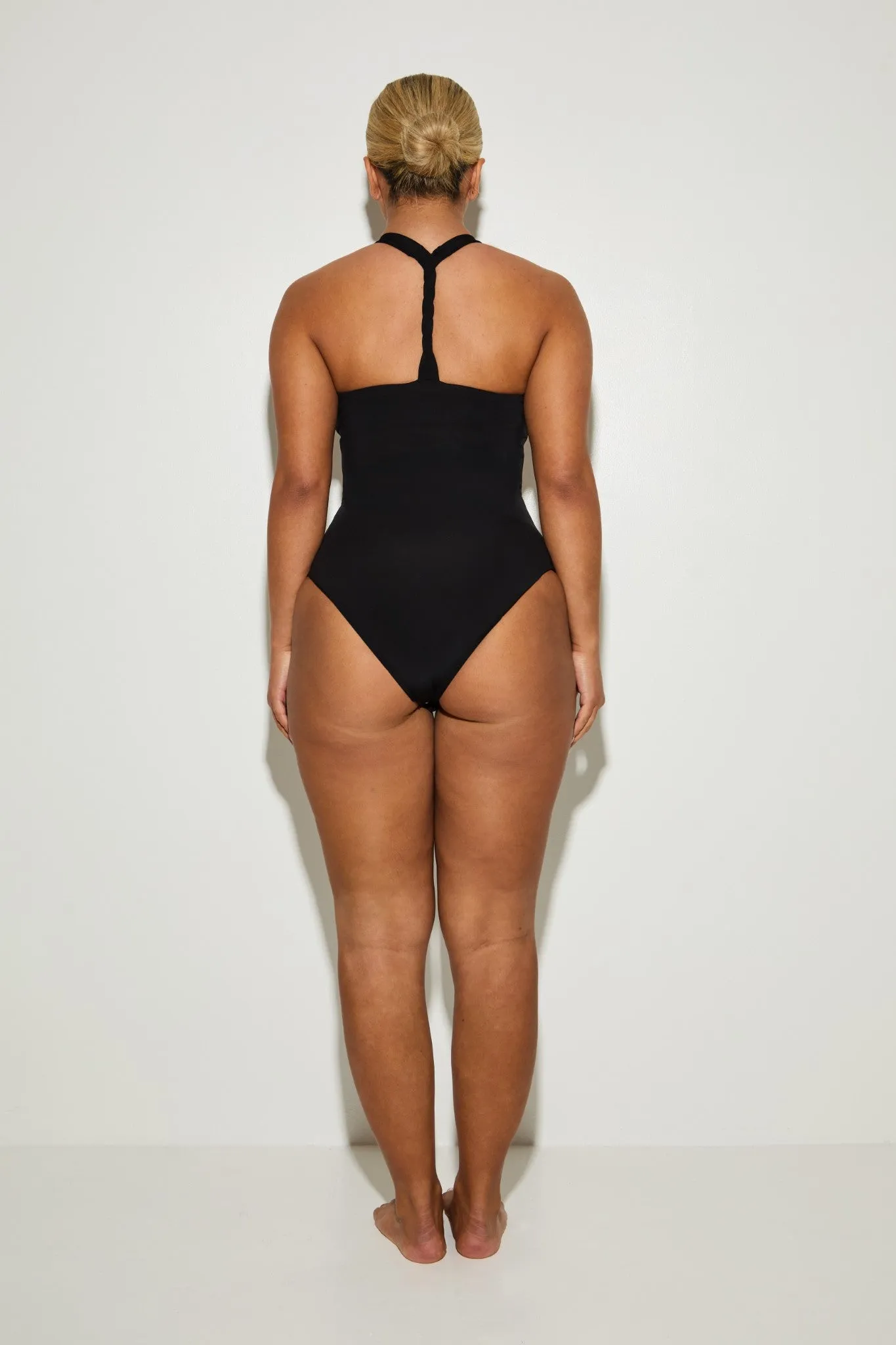 Scoop Square Neck 'Amelia' Bodysuit With Twist Back - Black (Limited Edition)