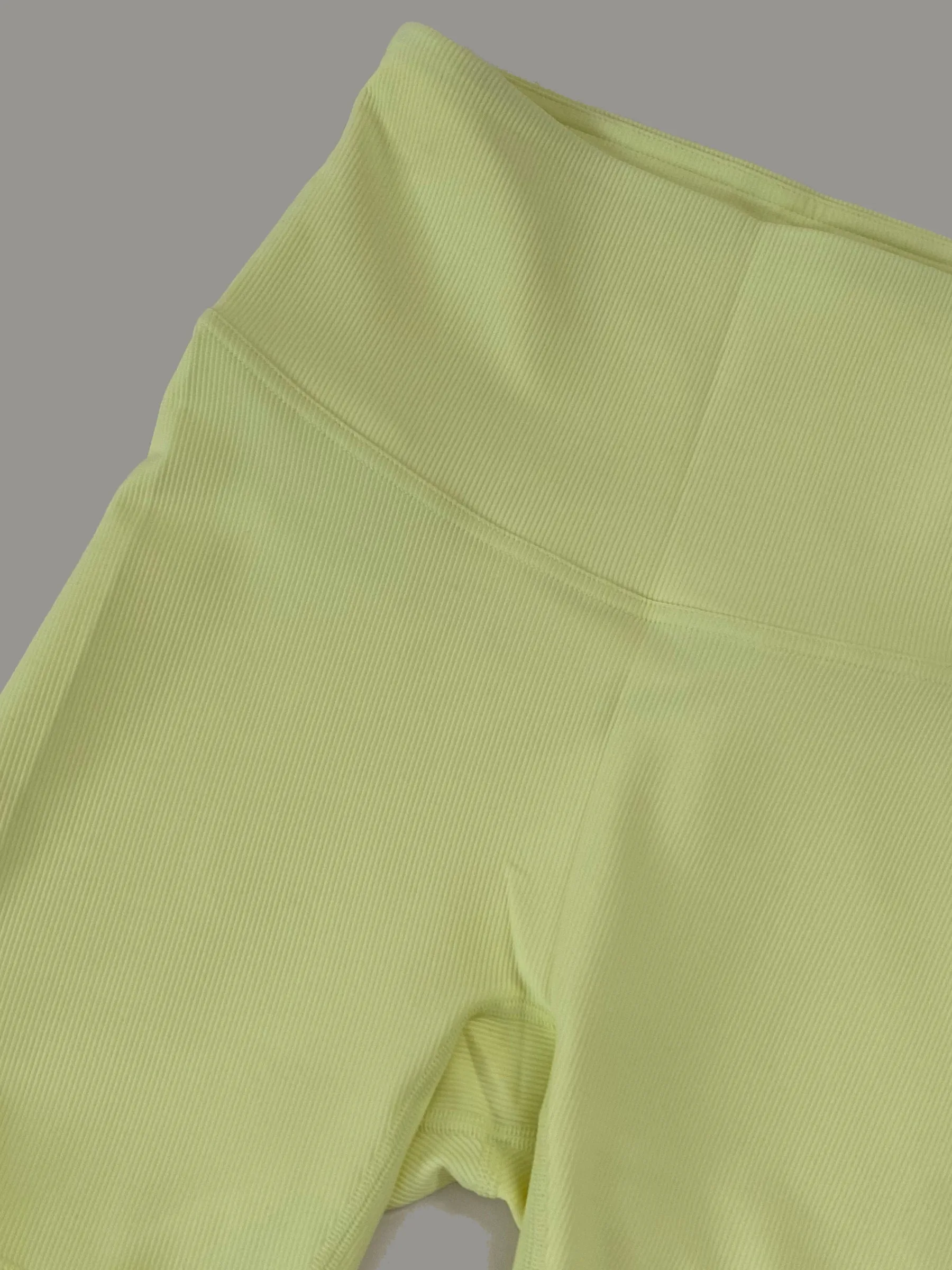 Sculpted Seamless Ribbed Bike Shorts - Lemon