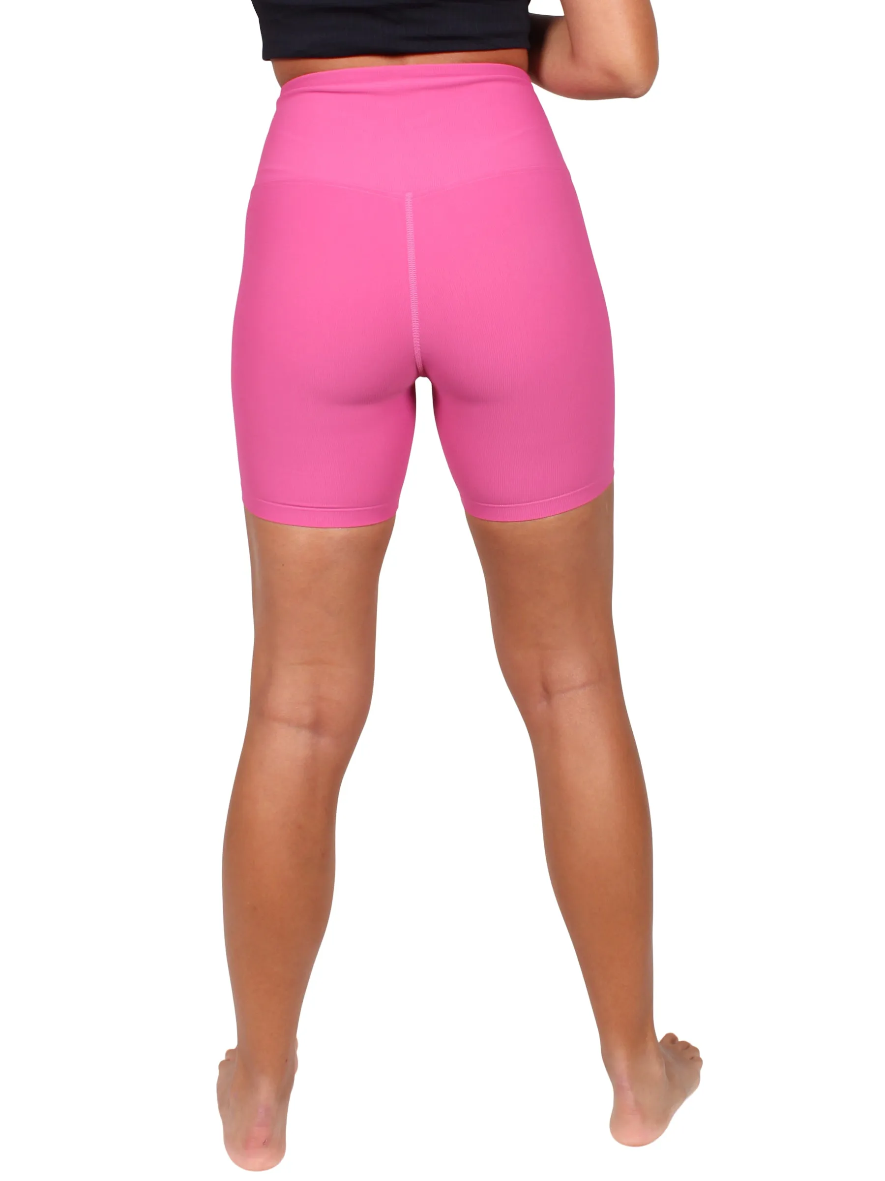 Sculpted Seamless Ribbed Bike Shorts - Pink
