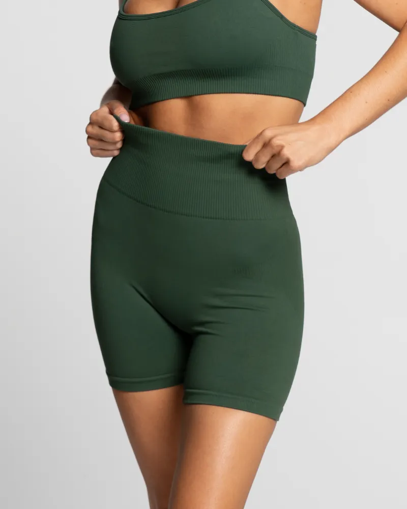 Seamless Bike Short - Emerald (Invisible Scrunch)