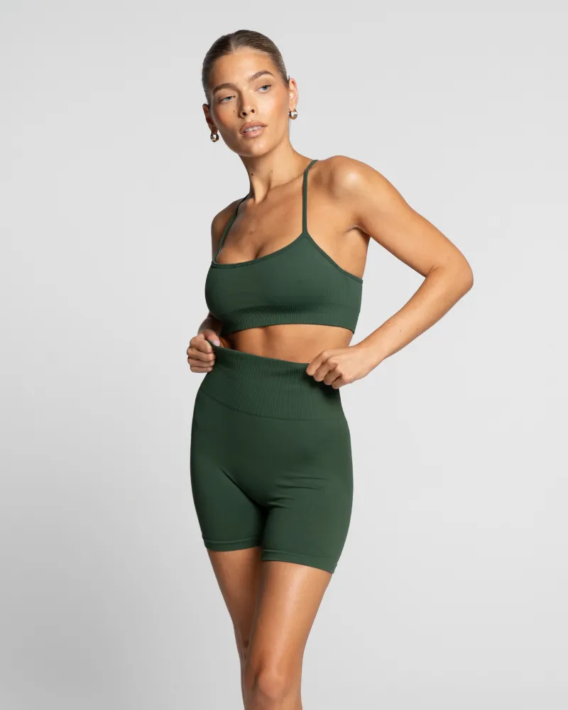 Seamless Bike Short - Emerald (Invisible Scrunch)