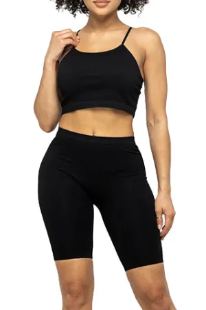 SEAMLESS CROP TANK & BIKER SHORT SET(ST802T&B) <Bundle>