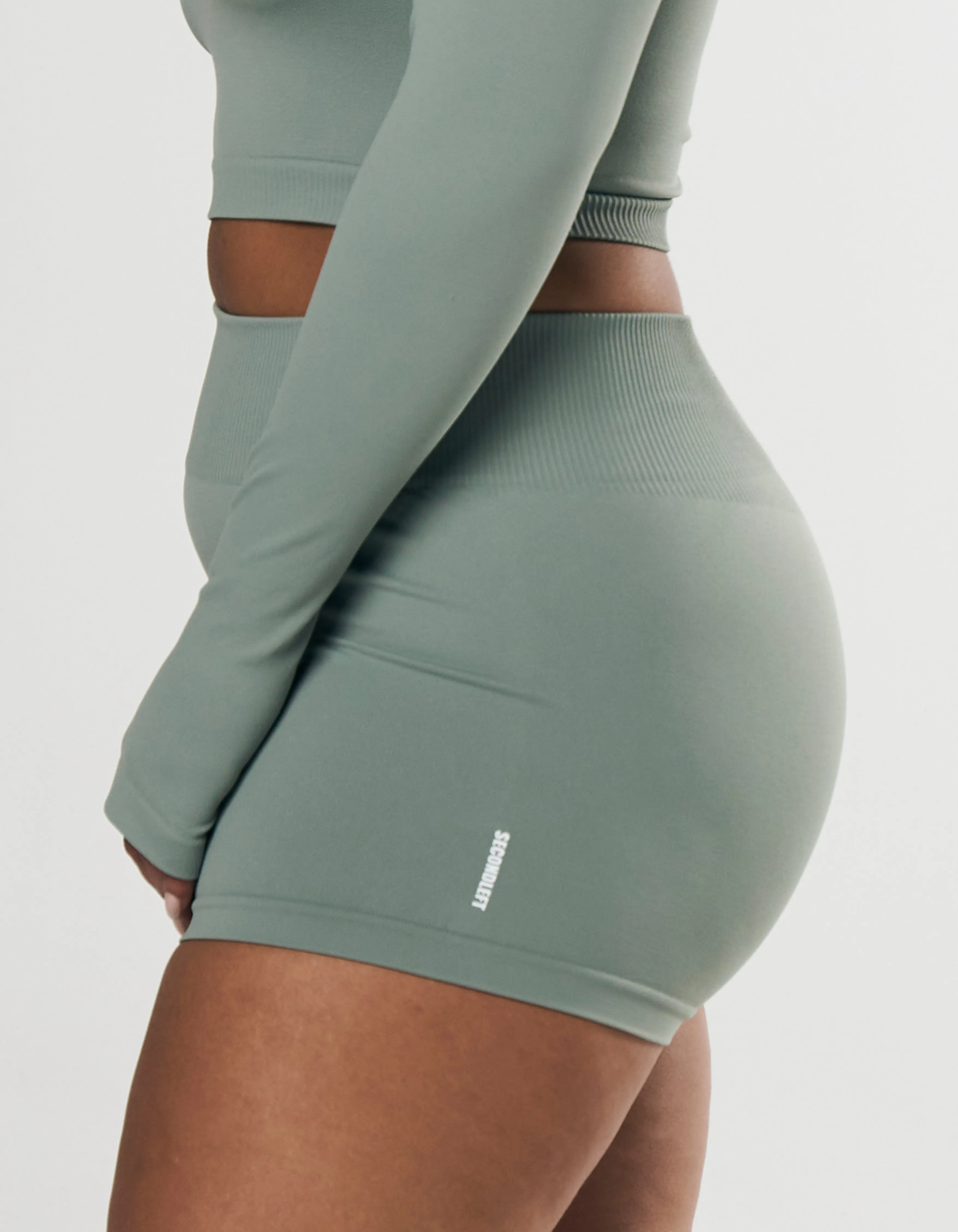 Seamless Mini Biker Shorts - Blue