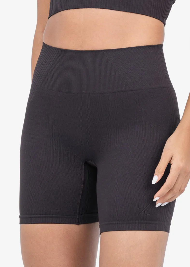 Seamless Rib Shorts Dark Cocoa