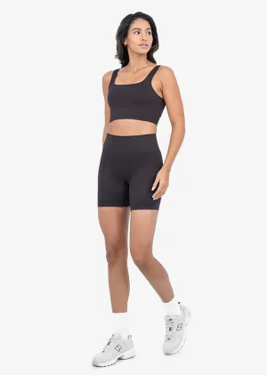 Seamless Rib Shorts Dark Cocoa