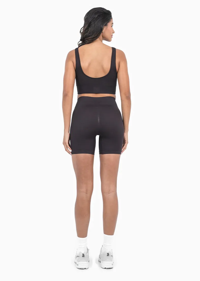 Seamless Rib Shorts Dark Cocoa