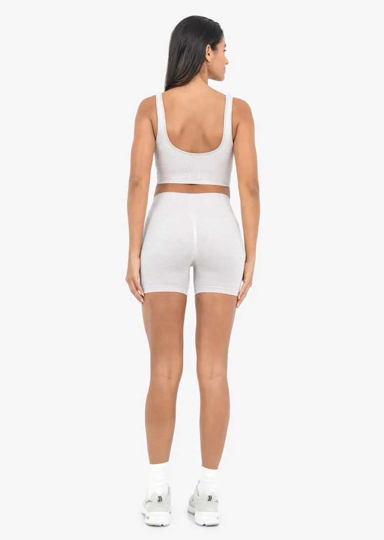 Seamless Rib Shorts Oat Marl