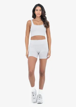 Seamless Rib Shorts Oat Marl