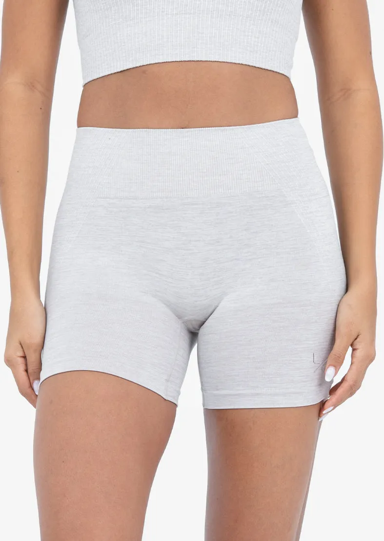 Seamless Rib Shorts Oat Marl