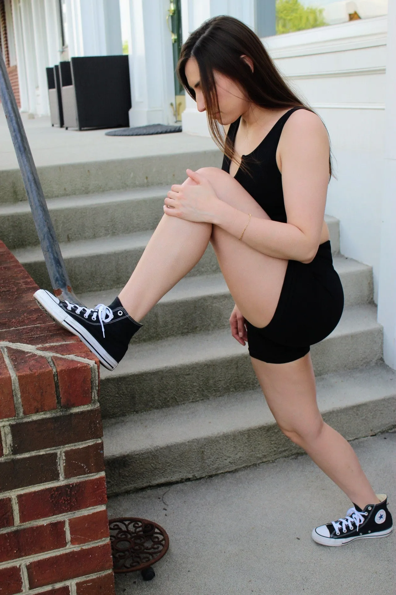 Seamless Ribbed Tank Top Biker Shorts