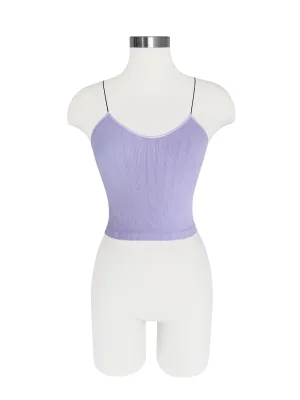 Seamless String Strap Tank - Vintage Wash - Lavender