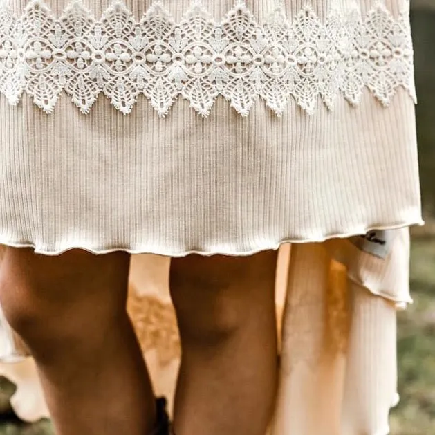 Seashell Hi/Lo Dress - Buttery Cream
