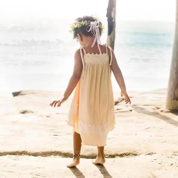 Seashell Hi/Lo Dress - Buttery Cream