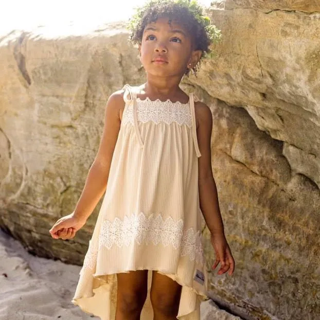 Seashell Hi/Lo Dress - Buttery Cream