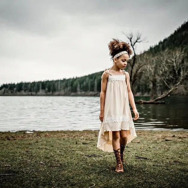 Seashell Hi/Lo Dress - Buttery Cream