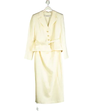 Self-Portrait Cream Linen Tailored Midi Dress UK 16