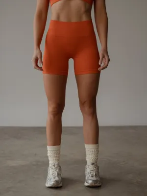 SHAPE SEAMLESS MINI SHORT  - BRIGHT ORANGE
