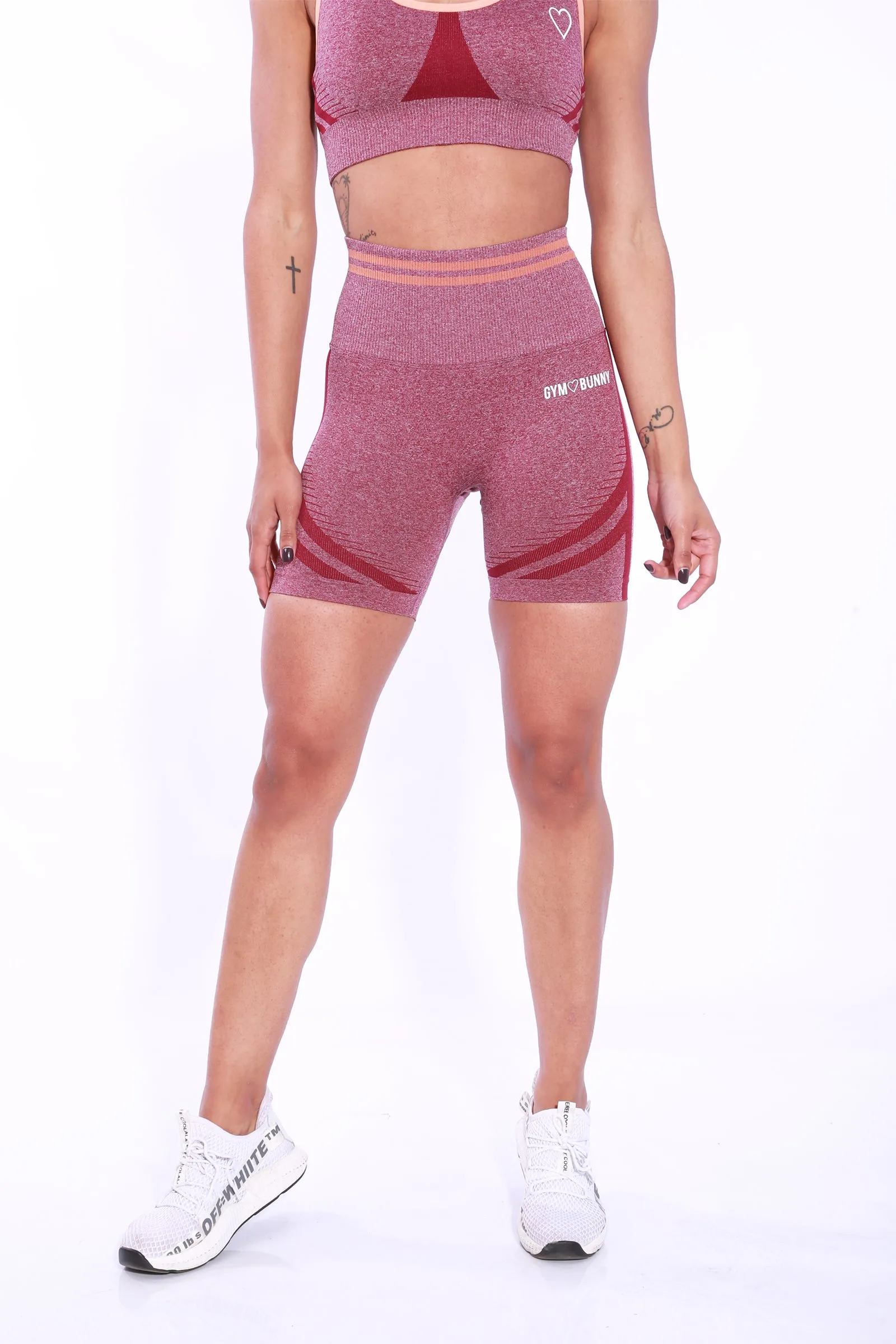 Shapewear Gymbunny Seamless Scrunch Shorts -Burgundy
