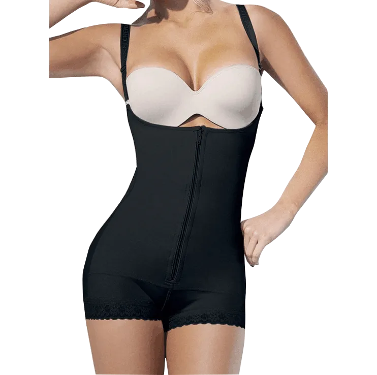 Shapewear Open Bust Power Bodysuit with booty enhancer