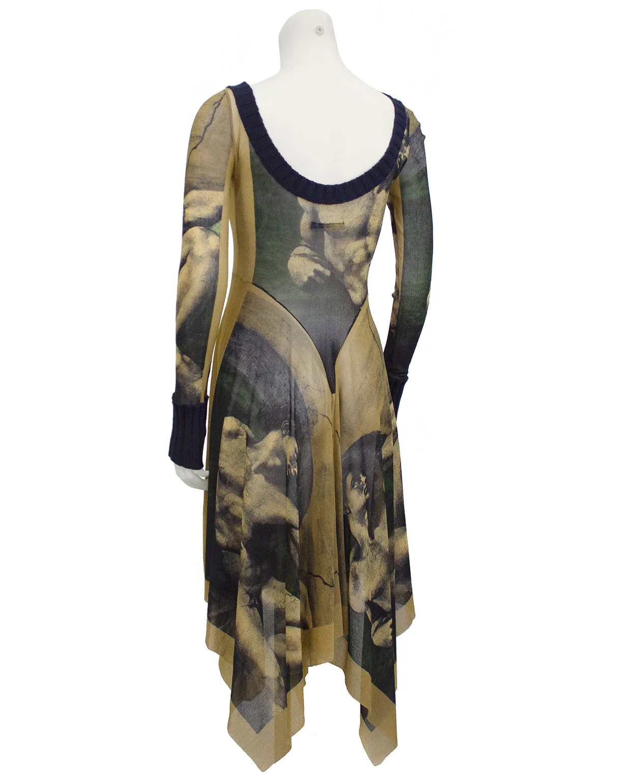 Sheer Hanky Hem Renaissance Sculpture Dress