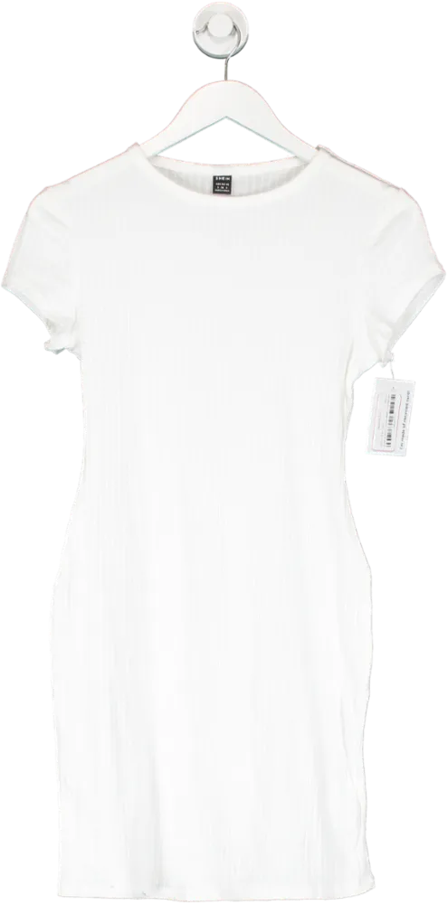 SHEIN White Ribbed Mini Dress UK S
