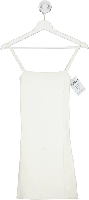 SIR. the Label White Ribbed Knit Mini Dress UK 6