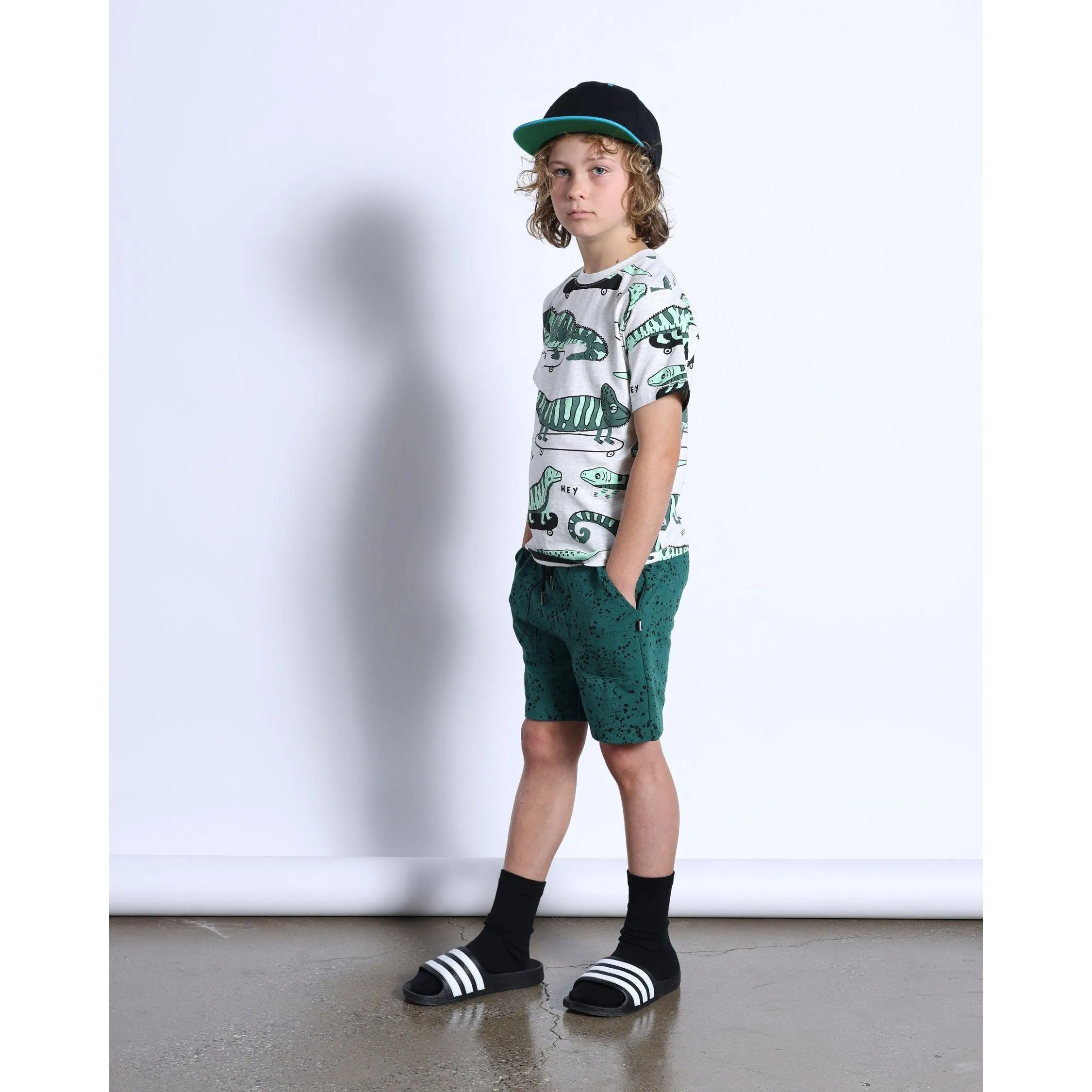 Skate Lizards Tee- White Marle