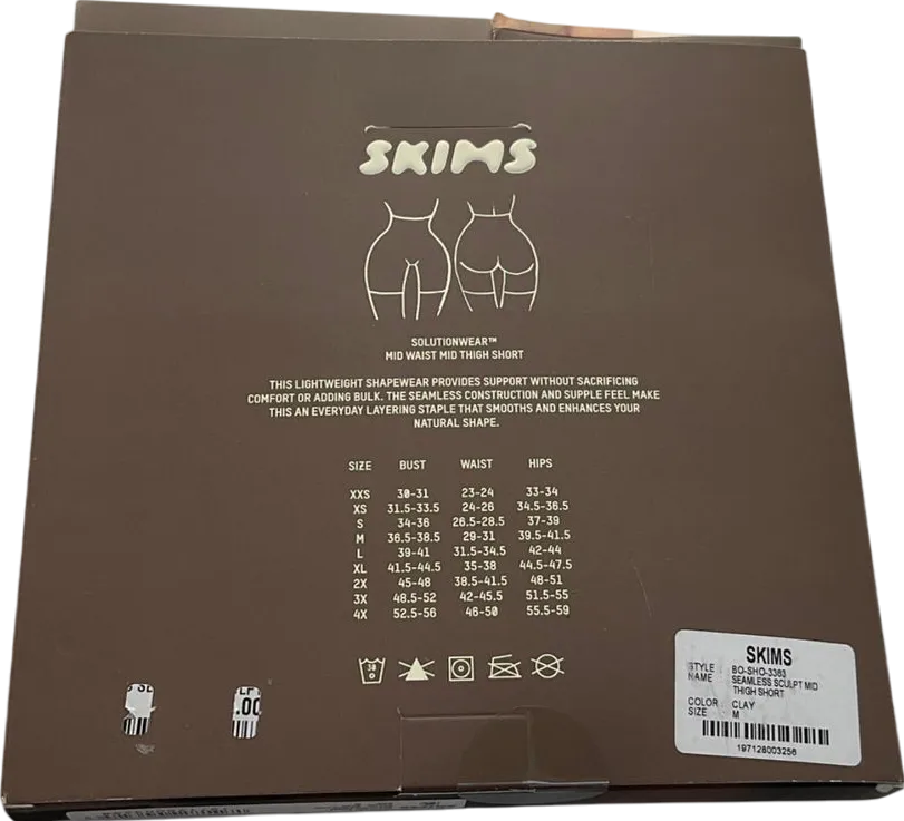 SKIMS Beige Seamless Sculpt Mid Waist Mid Thigh Short - Clay UK M