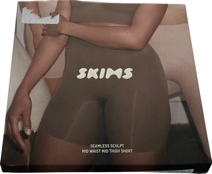 SKIMS Beige Seamless Sculpt Mid Waist Mid Thigh Short- Clay UK S