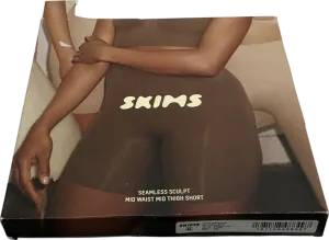 SKIMS Beige Seamless Sculpt Mid Waist Mid Thigh Short - Ochre UK XXS