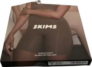 SKIMS Beige Seamless Sculpt Mid Waist Might Thigh Short - Sand UK XXL