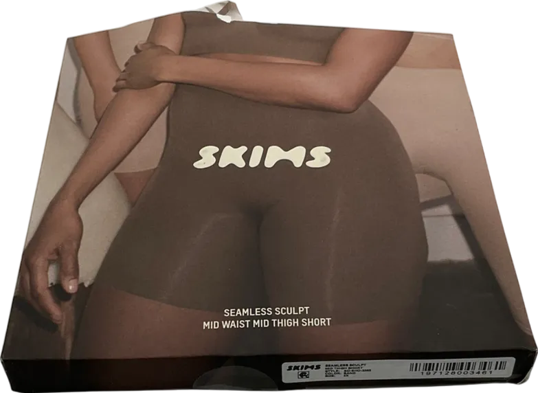 SKIMS Beige Seamless Sculpt Mid Waist Might Thigh Short - Sand UK XXL