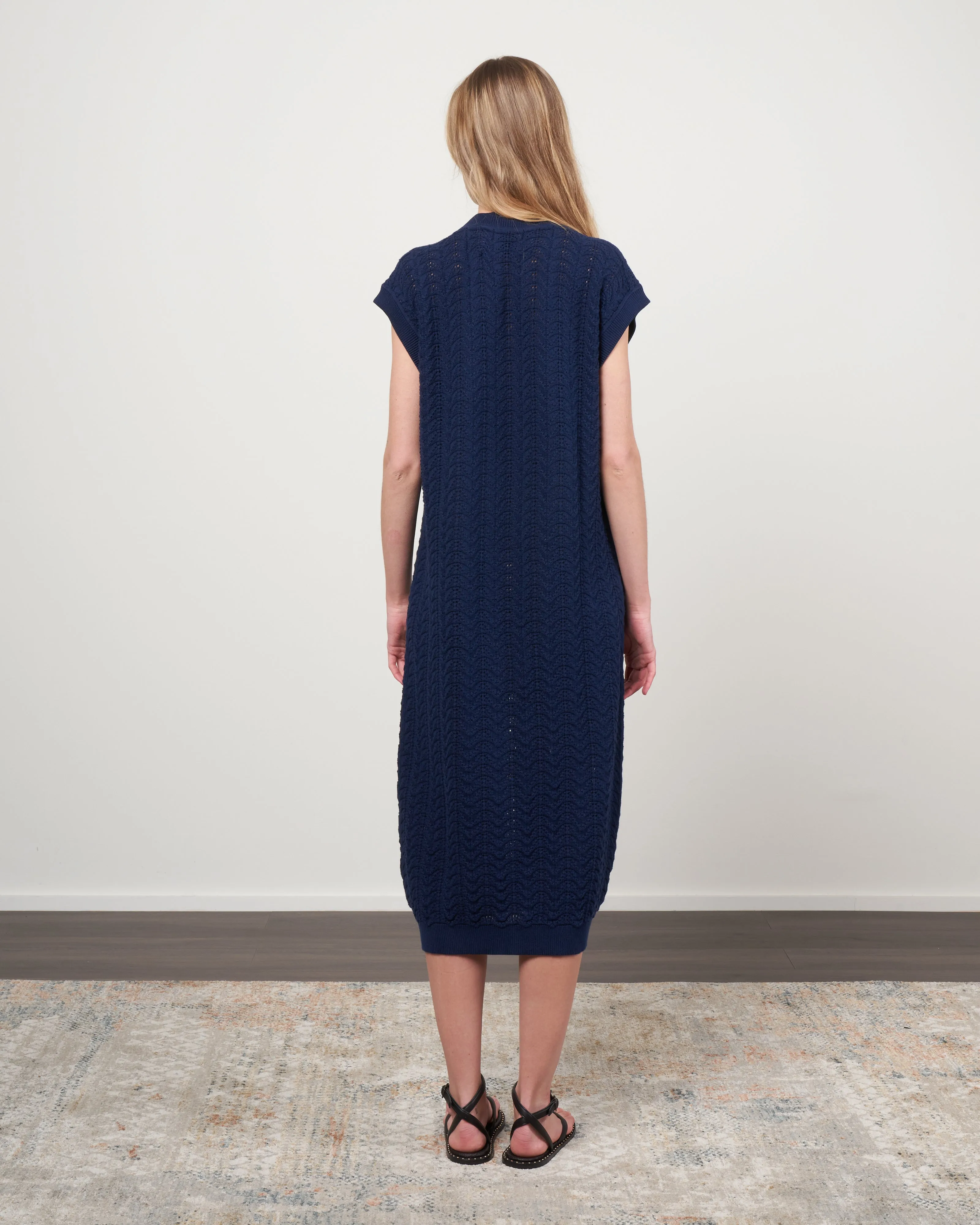 sleeveless dress - navy
