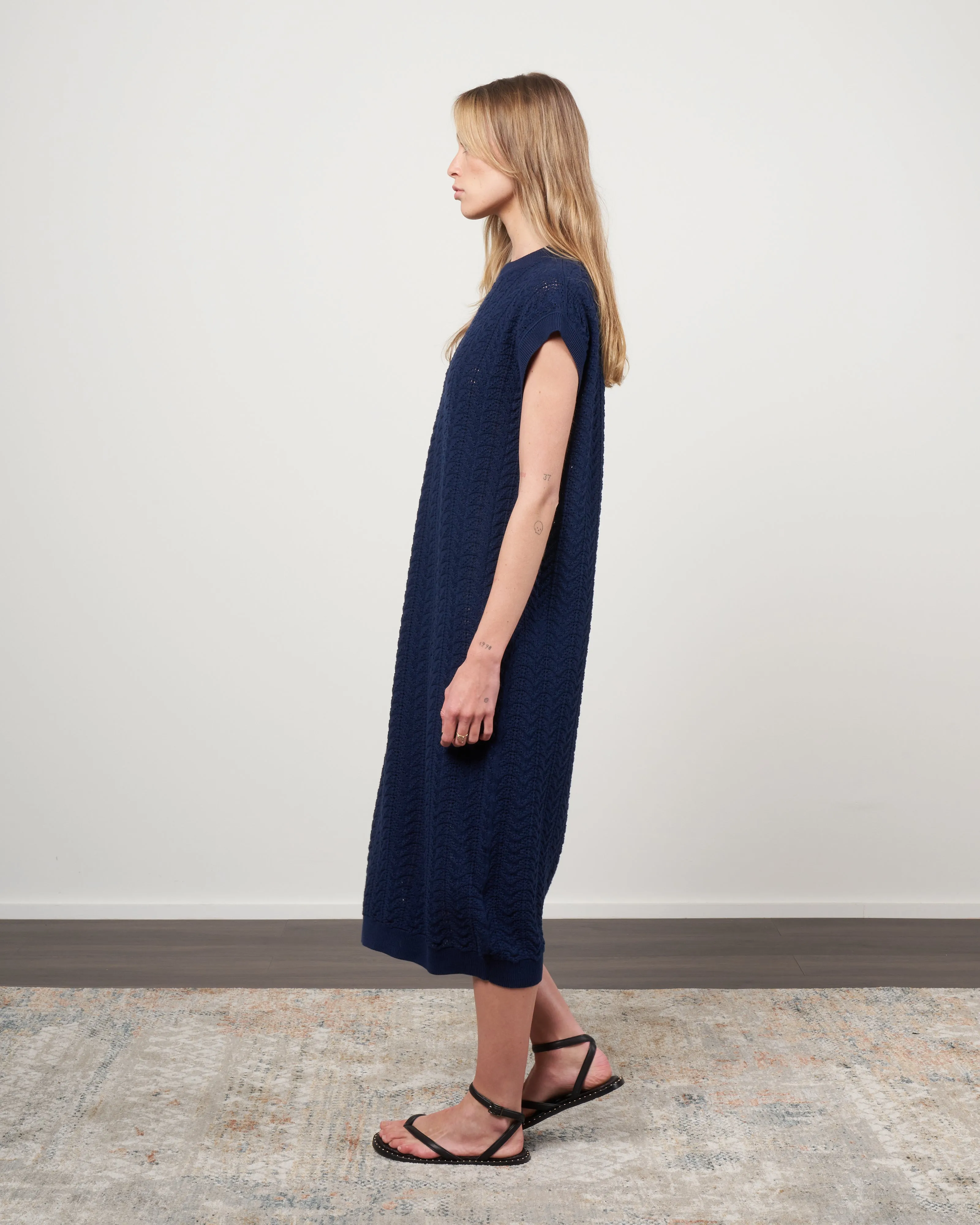 sleeveless dress - navy