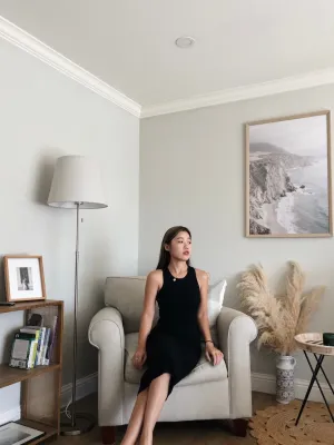 Sleeveless Ribbed Racerback Midi Dress