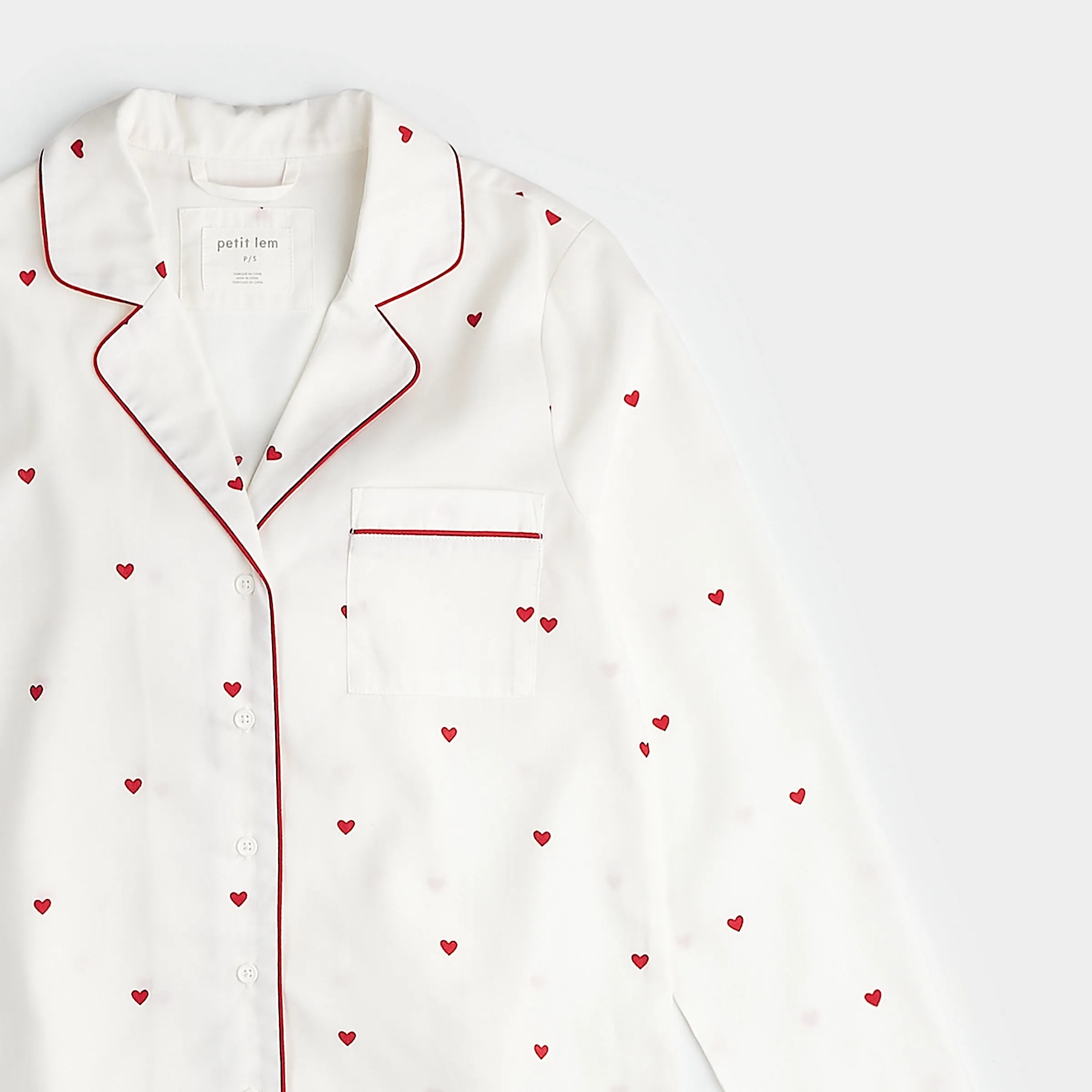 Small Hearts on Poplin Women's PJ Set