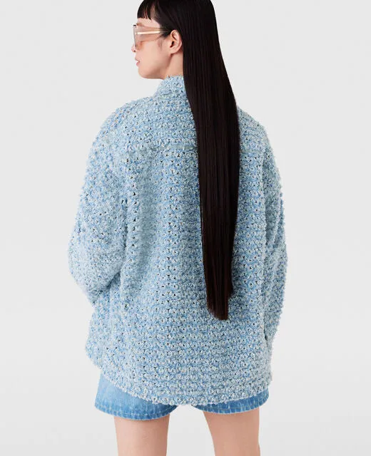 [S.McCARTNEY] Oversized Denim Bouclé Shirt- Light Blue