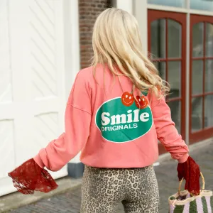 Smile sweater roze